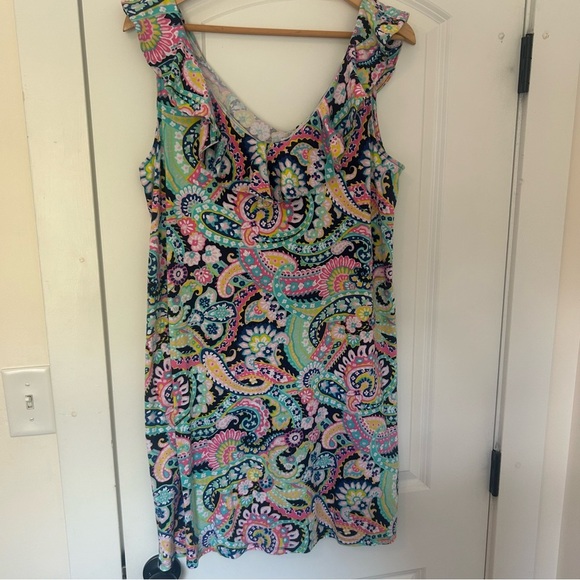 crown & ivy Dresses & Skirts - Crown and Ivy Women's Sleeveless Navy Paisley Dress Size L NWT